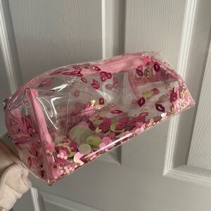 Mary Kay Pink Clear Sequin Cosmetic Bag